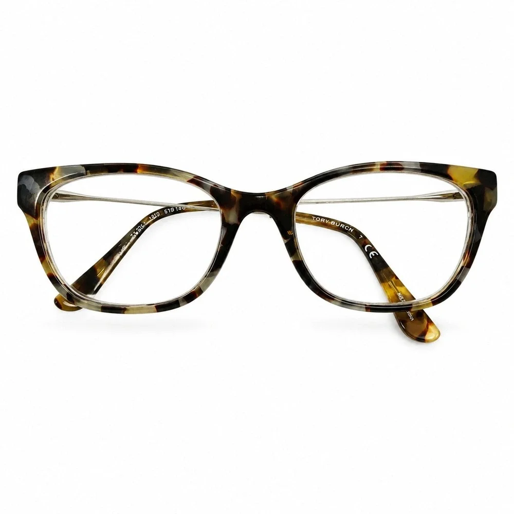 Tory Burch 51mm Eyeglass Frames ONLY TY 2063 1559 Tortoise Silver Cat Eye Women